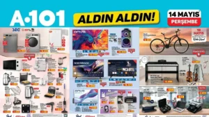 A101 14 Mayıs aktüel: 85 inç TV 49 bin 999 TL’den, motosiklet 99 bin 990 TL’den başlıyor
