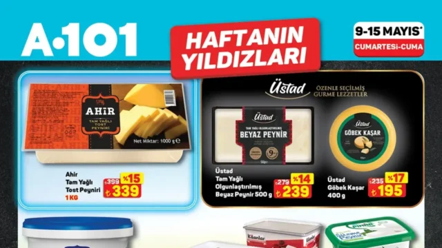 A101 9 Mayıs 2026 aktüel: 122 ürün 9 sayfada indirime girdi, peynir 339 TL’den başlıyor