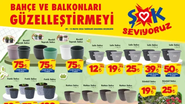 ŞOK 9 Mayıs 2026 aktüel: Saksı 12,95 TL’den, şarjlı tornavida 799 TL’den başlıyor